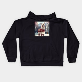 Cute Christmas Llama Kids Hoodie